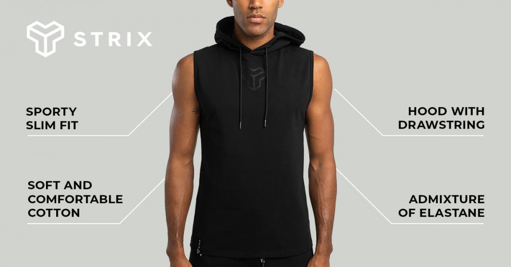 Tílko Essential Hoodie tank black - STRIX