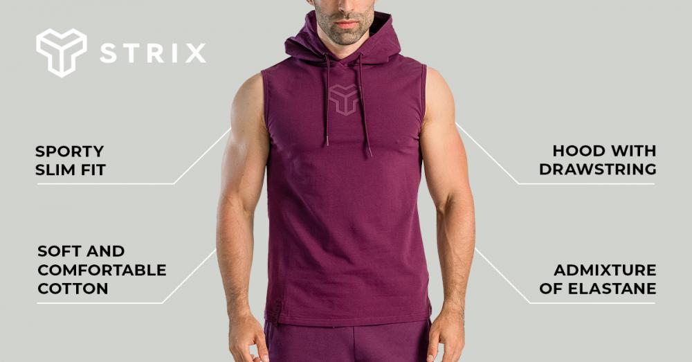 Essential Hoodie Tank Top Plum - STRIX