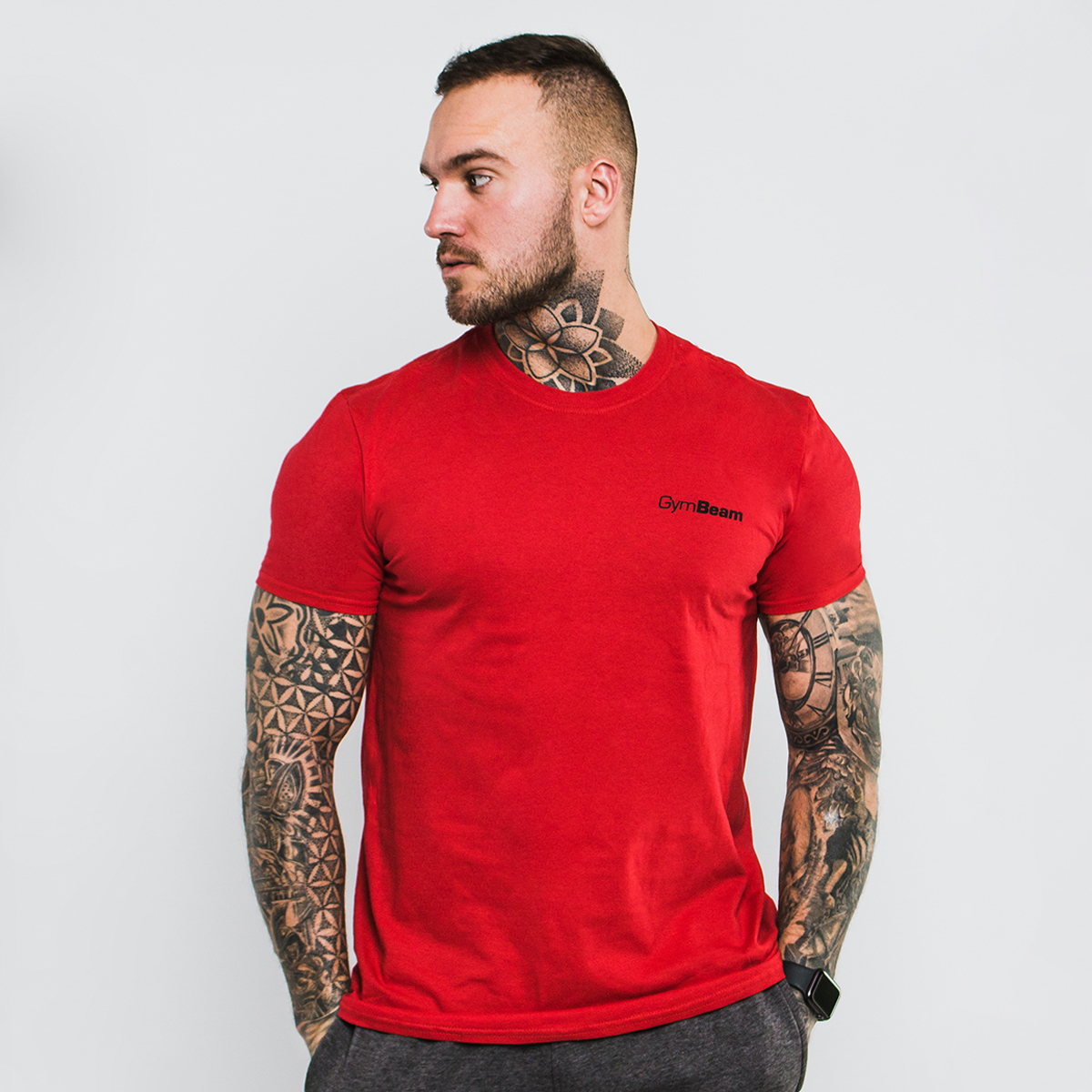 Men‘s Basic T-Shirt Cherry Red - GymBeam