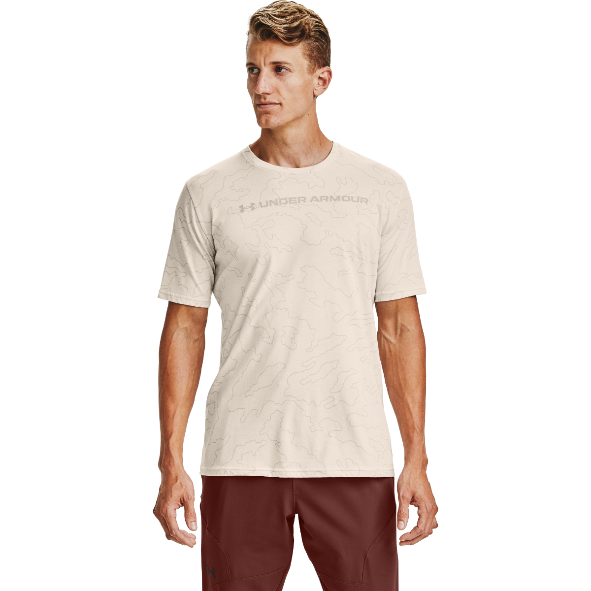 All Over Wordmark T-Shirt Brown - Under Armour