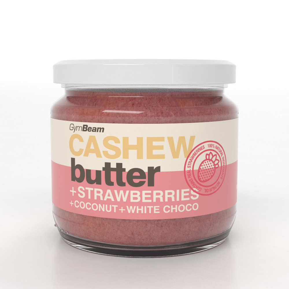 Cashew Butter with Coconut, White Choco and Strawberries - GymBeam