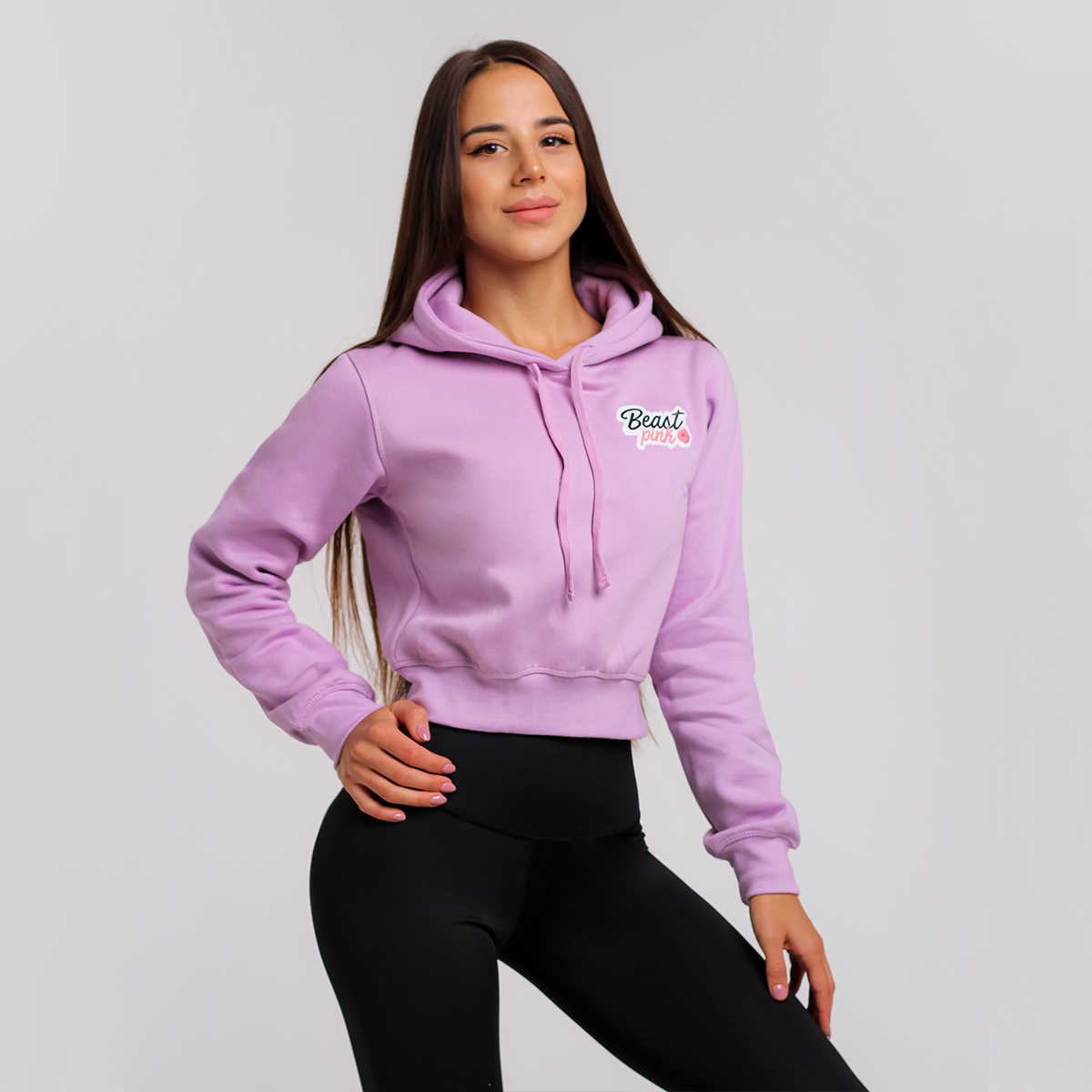 Women’s Hoodie Crop Lila - BeastPink