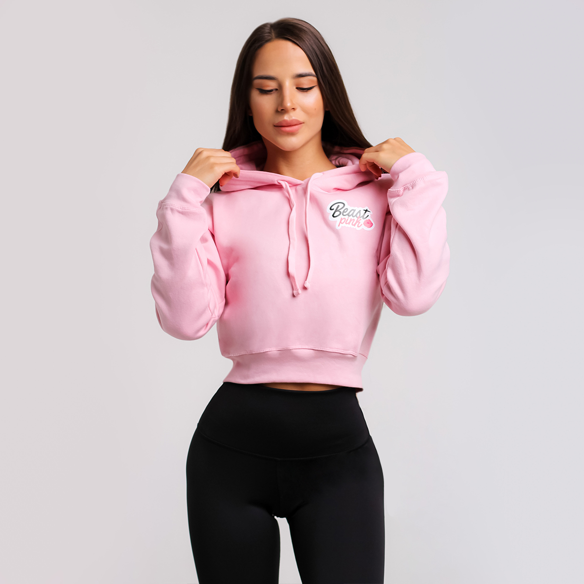 Women‘s Crop Hoodie Blush - BeastPink