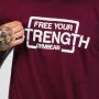 Men‘s Free Your Strength T-Shirt Maroon White - GymBeam