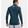 Men‘s ColdGear Armour Fitted Mock Long-Sleeve T-Shirt Twst Blue - Under Armour