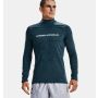 Men‘s ColdGear Armour Fitted Mock Long-Sleeve T-Shirt Twst Blue - Under Armour