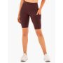 Women‘s Reset High-Waisted Pocket Bike Shorts Chocolate - Ryderwear