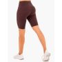 Women‘s Reset High-Waisted Pocket Bike Shorts Chocolate - Ryderwear