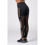 Women‘s Intense Gold Mesh Leggings Black - NEBBIA