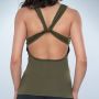 Women’s Crossed Tank Top Military Green - GymBeam