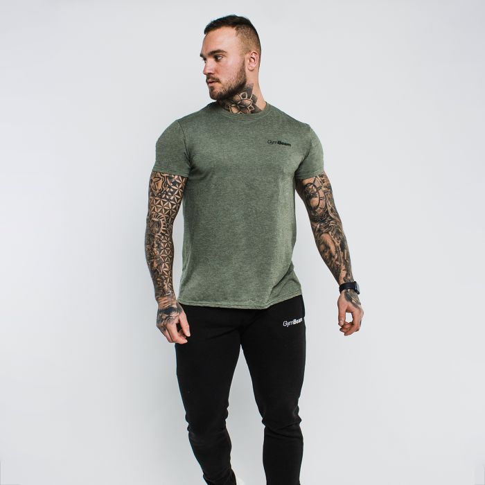 Men‘s Basic T-Shirt Heather Military - GymBeam