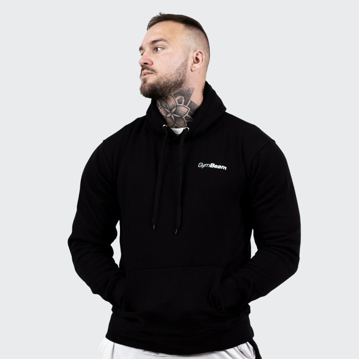 Men’s Athlete Hoodie Black White - GymBeam