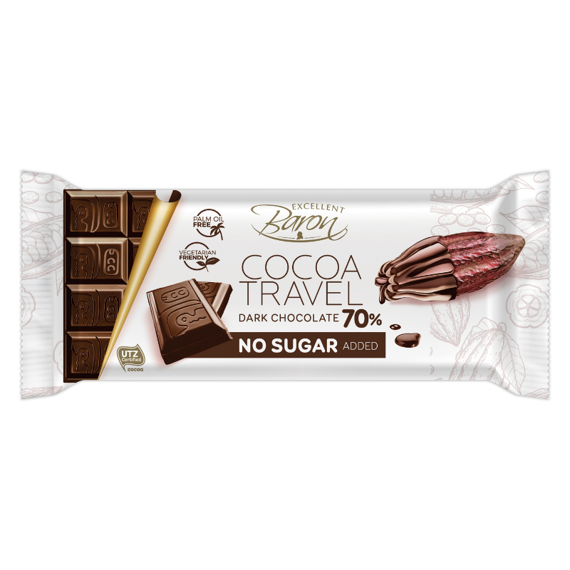 Cocoa Travel Dark Chocolate With No Added Sugar - Baron