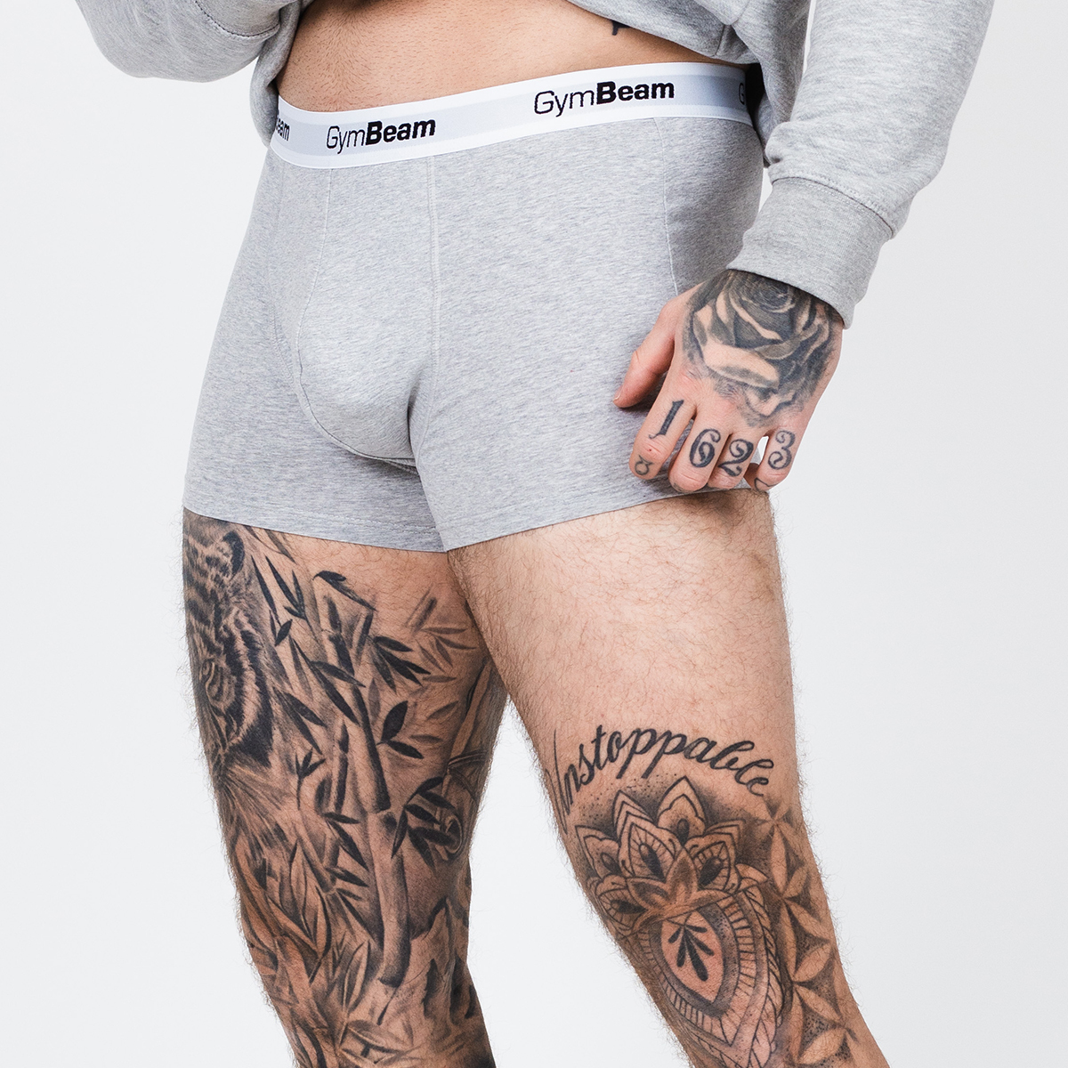 Men‘s Essentials Boxers 3Pack Grey - GymBeam