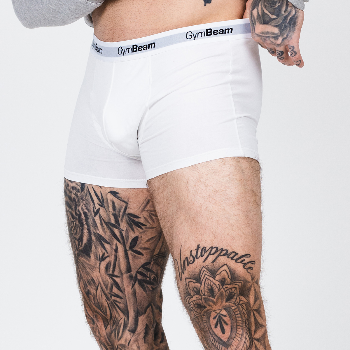 Men‘s Essentials Boxers 3Pack White - GymBeam