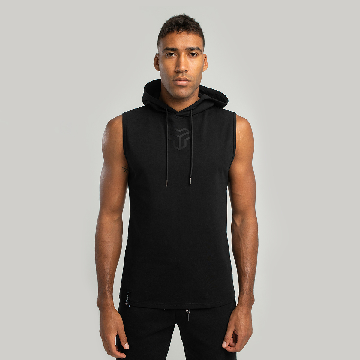 Essential Tank Top Hoodie Black - STRIX