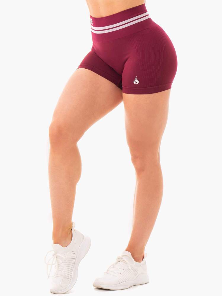 Women‘s Freestyle High-Waisted Shorts Burgundy - Ryderwear