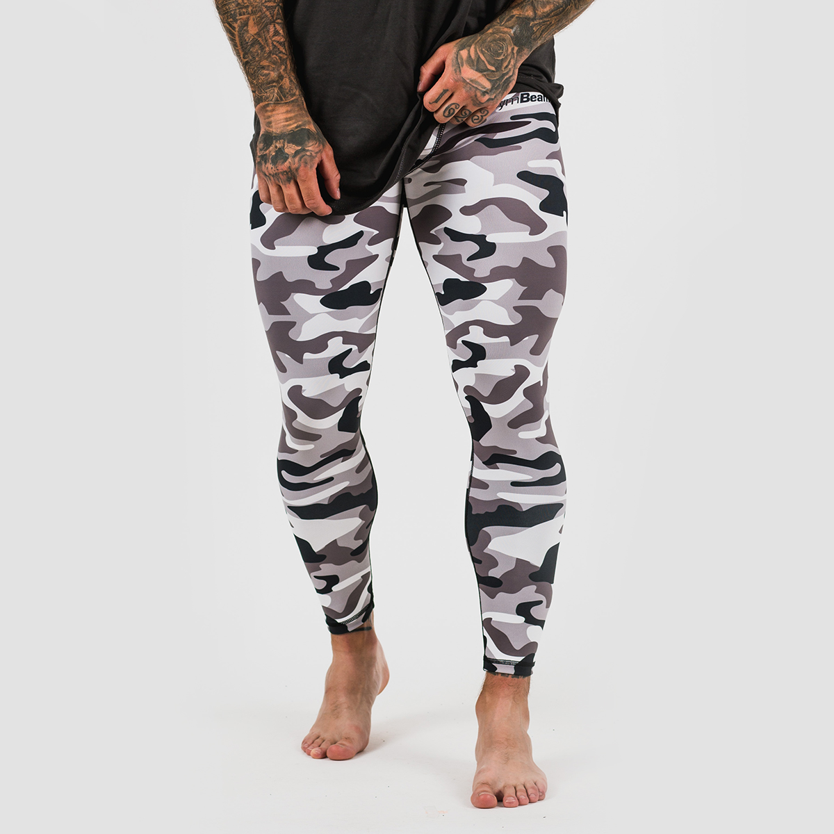 Men‘s Camo Leggings Grey - GymBeam