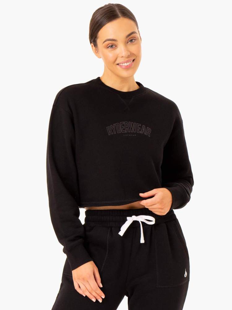 Women‘s Ultimate Fleece Sweater Black - Ryderwear