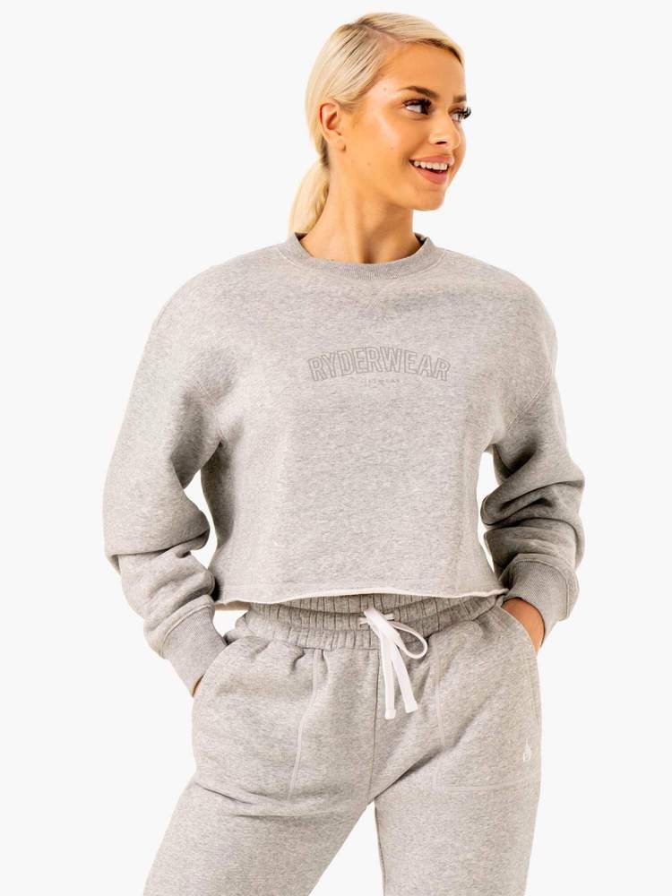 Women‘s Ultimate Fleece Sweater Grey - Ryderwear