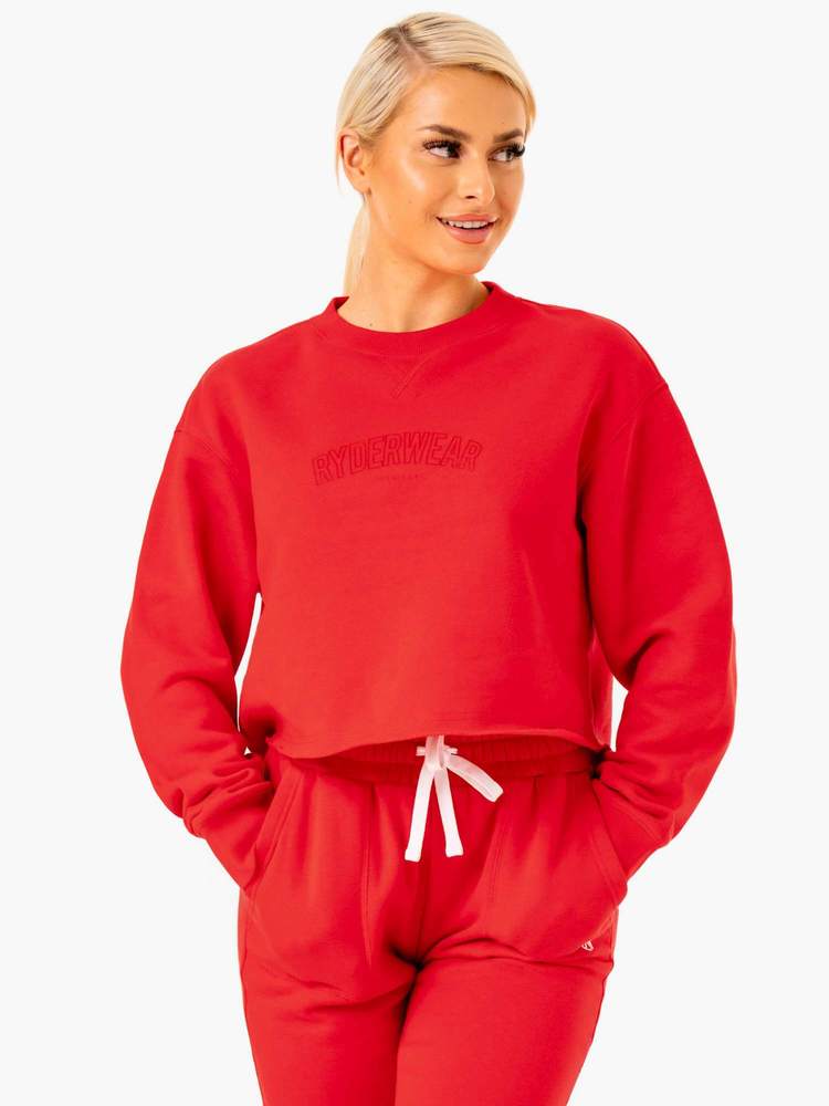 Women‘s Ultimate Fleece Sweater Red - Ryderwear