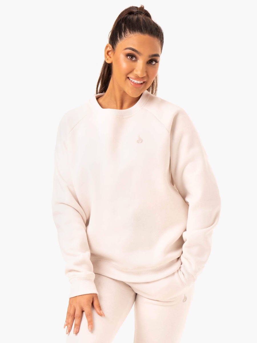 Women‘s Adapt Boyfriend Sweater Ivory - Ryderwear