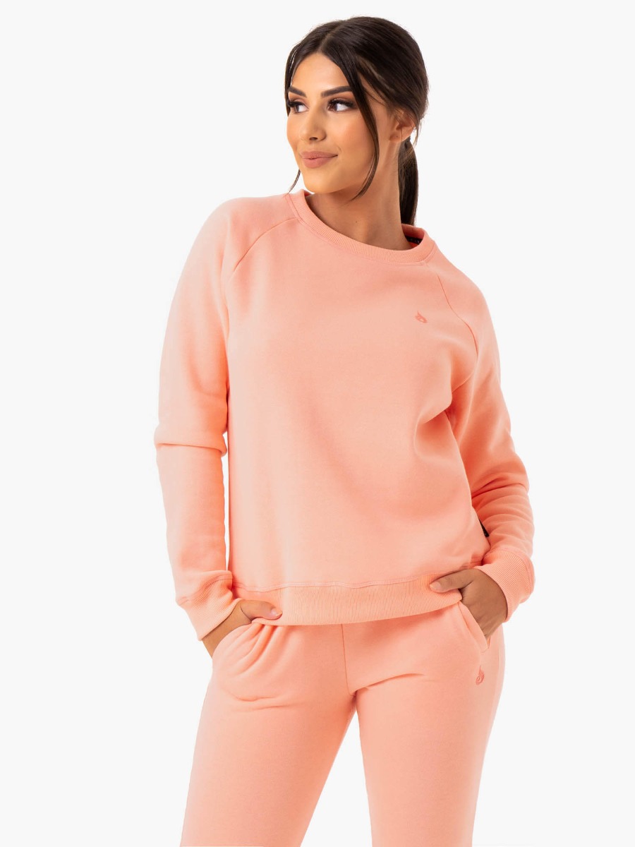 Women‘s Adapt Boyfriend Sweater Peach - Ryderwear