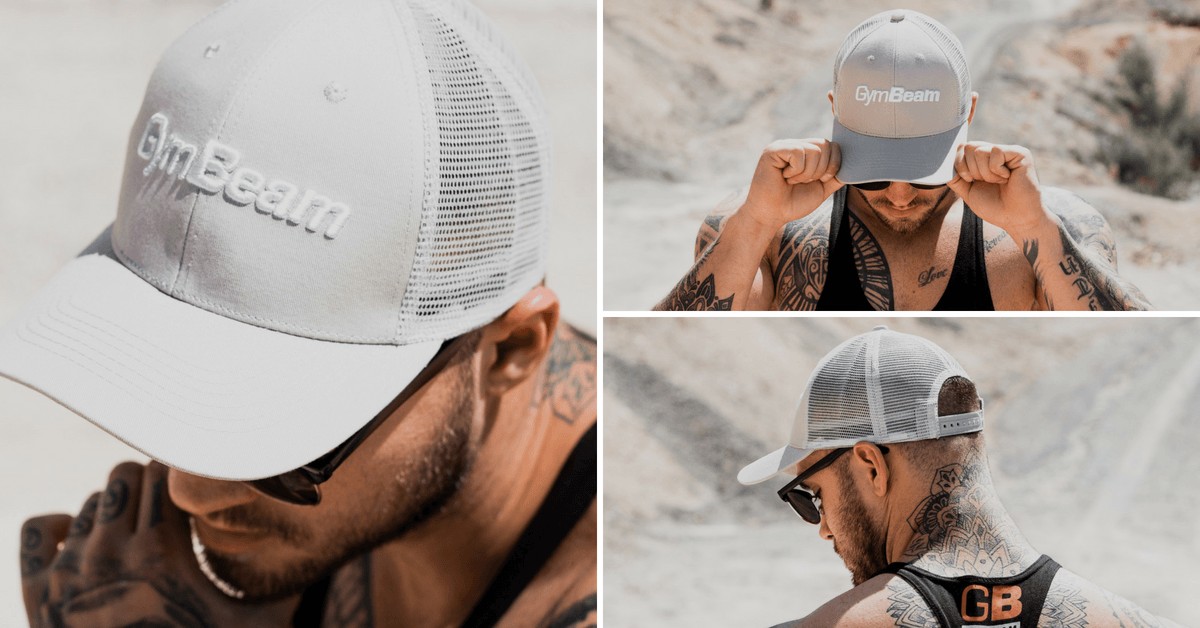 Baseball cap Mesh Panel Grey - GymBeam